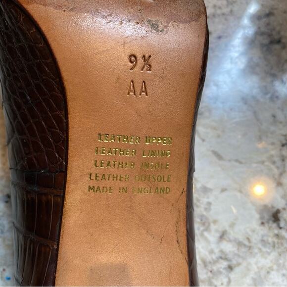 Rayne London $540 Vtg. EVITA Croc Leather Heels sz 9.5 NN (AA) EUC - Picture 11 of 13